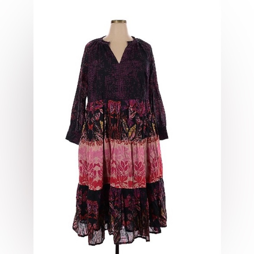 Roopa Pemmeraju  for Anthropologie Calla tiered cotton dress size 2X